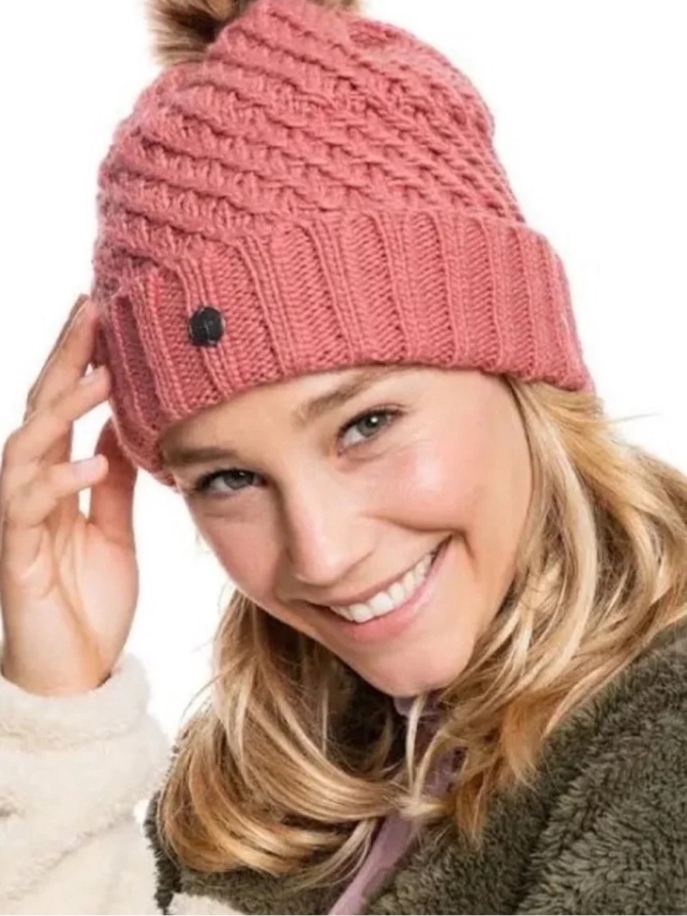 Roxy Dusty Rose Blizzard Beanie.